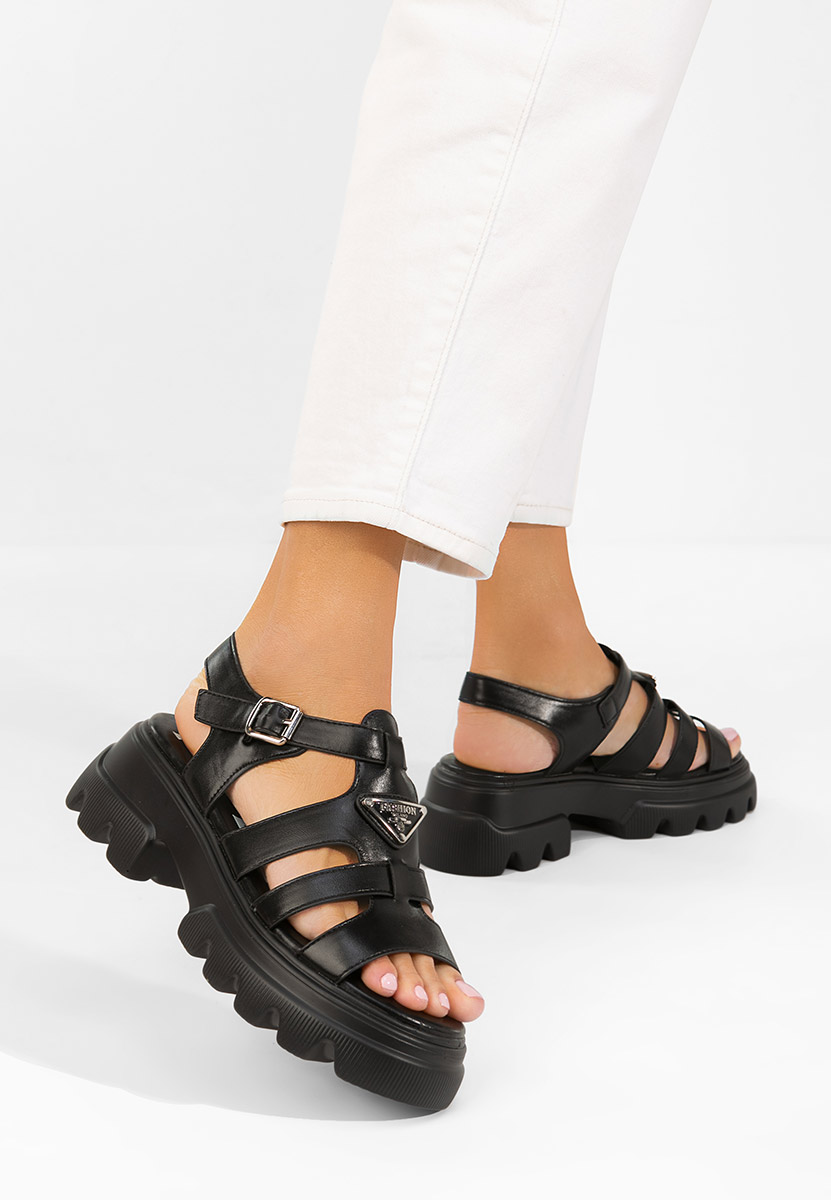 Sandali con plateau Prania nero