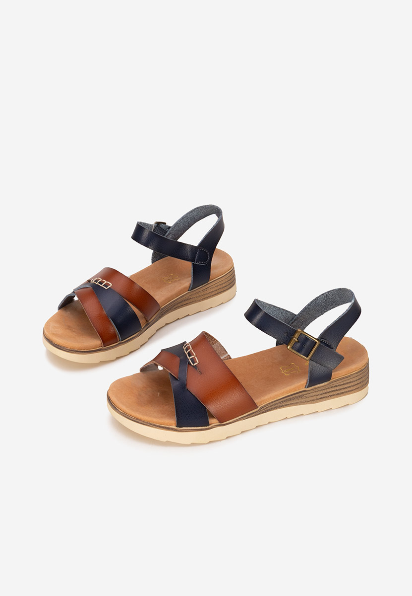 Sandali cuoio Izalya blu scuro