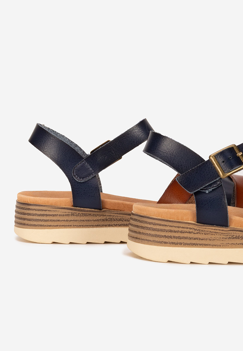 Sandali cuoio Izalya blu scuro
