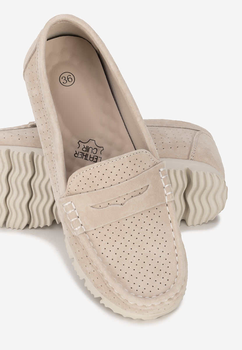 Mocassini donna pelle Valerimia beige