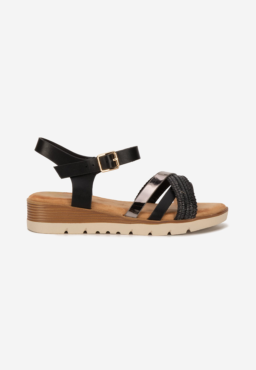 Sandali con zeppa Kaddea nero