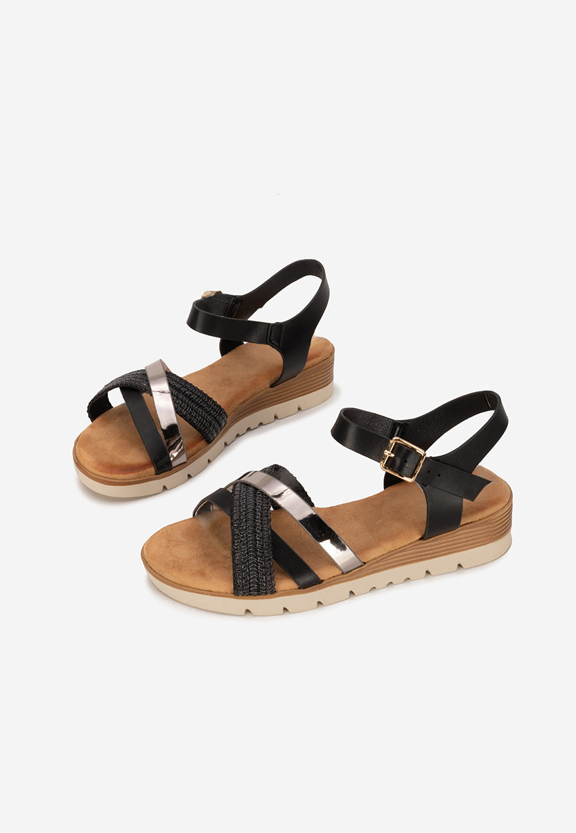Sandali con zeppa Kaddea nero