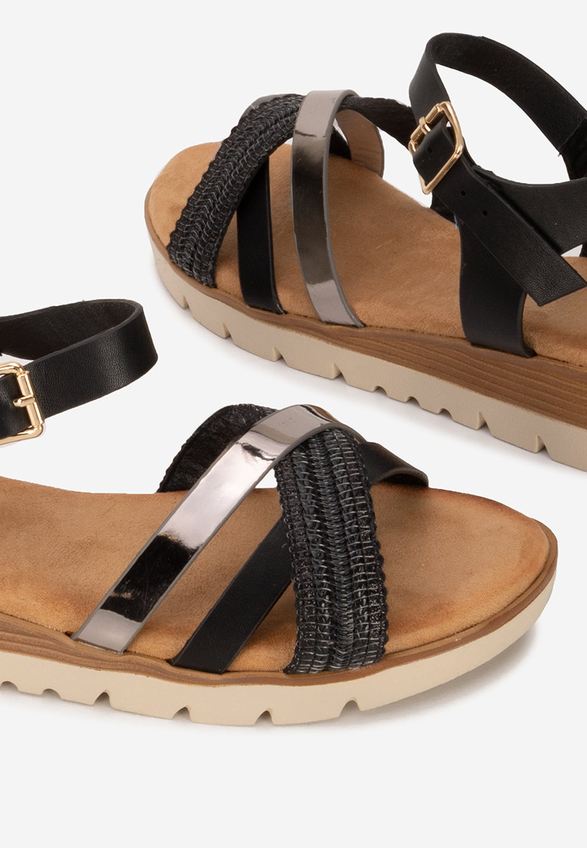Sandali con zeppa Kaddea nero