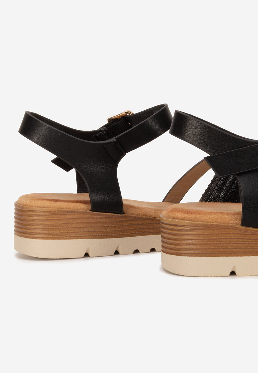 Sandali con zeppa Kaddea nero