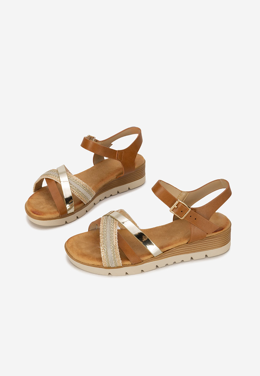 Sandali con zeppa Kaddea camel