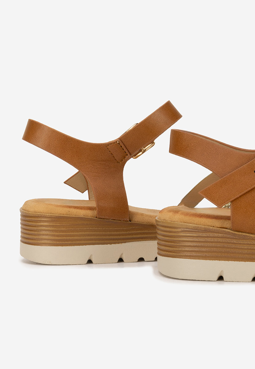 Sandali con zeppa Kaddea camel