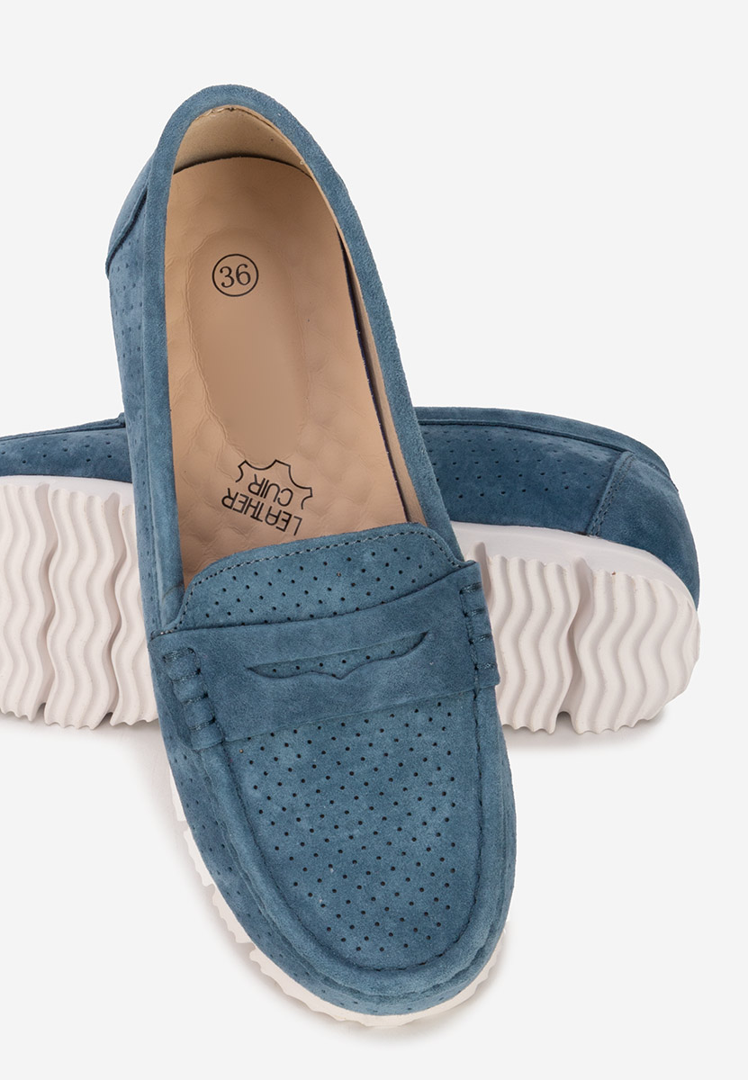 Mocassini donna pelle Valerimia blu marine