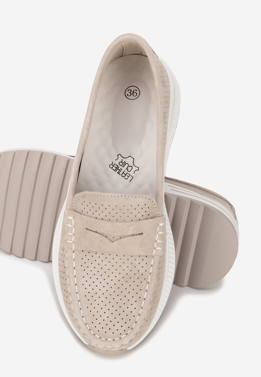 Mocassini donna pelle Seliona beige