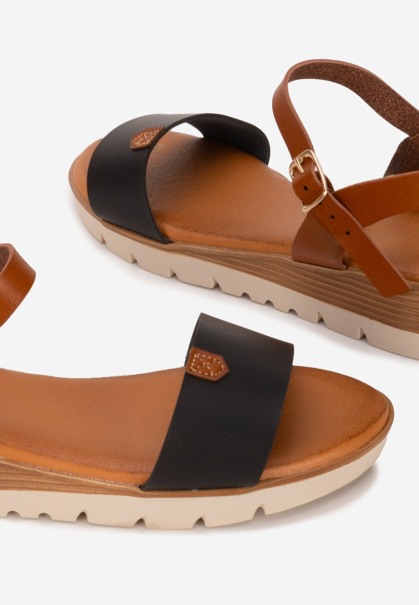 Sandali con zeppa Rabielia nero