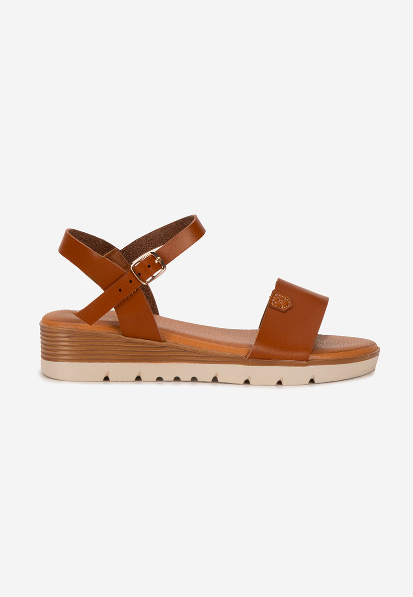 Sandali con zeppa Rabielia camel