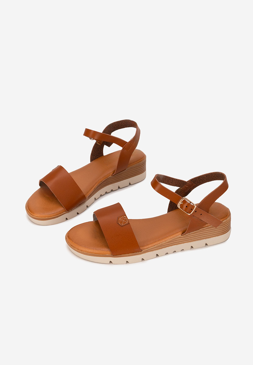 Sandali con zeppa Rabielia camel