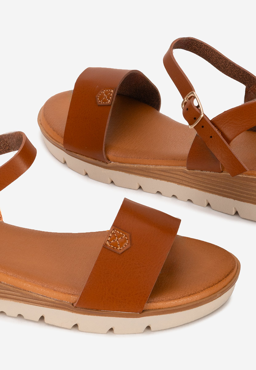 Sandali con zeppa Rabielia camel