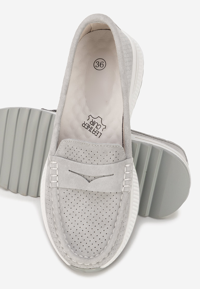 Mocassini donna pelle Seliona grigio