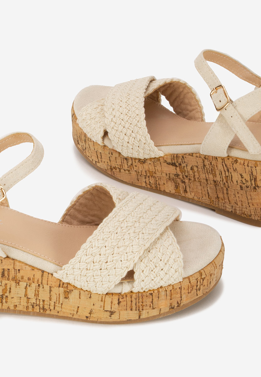 Sandali con zeppa Yarea beige
