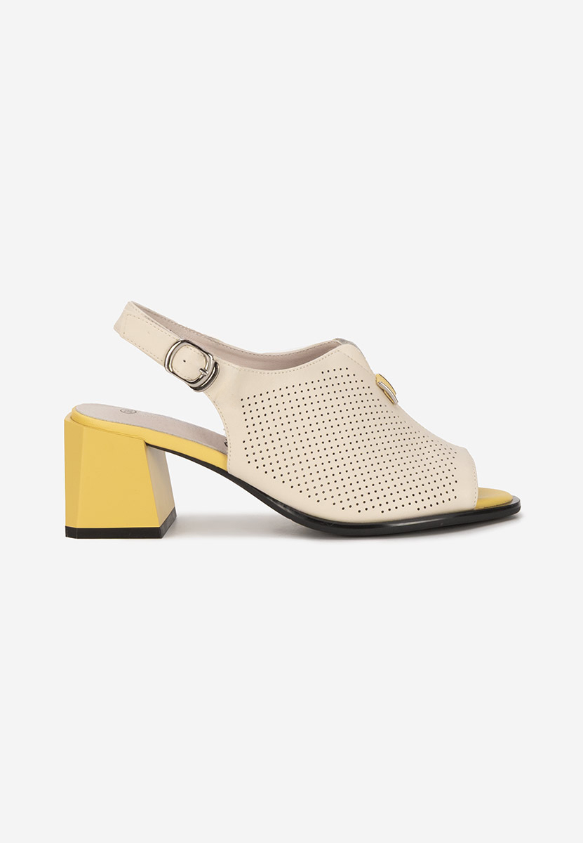 Sandali con tacco largo Heliena V2 beige