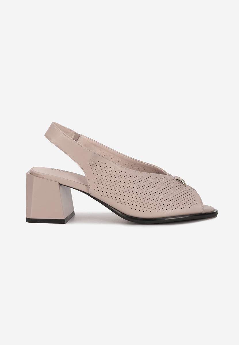 Sandali con tacco largo Heliena beige