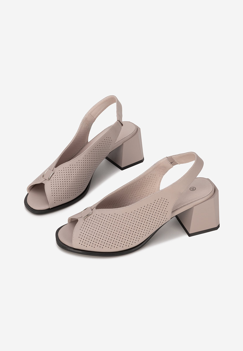 Sandali con tacco largo Heliena beige