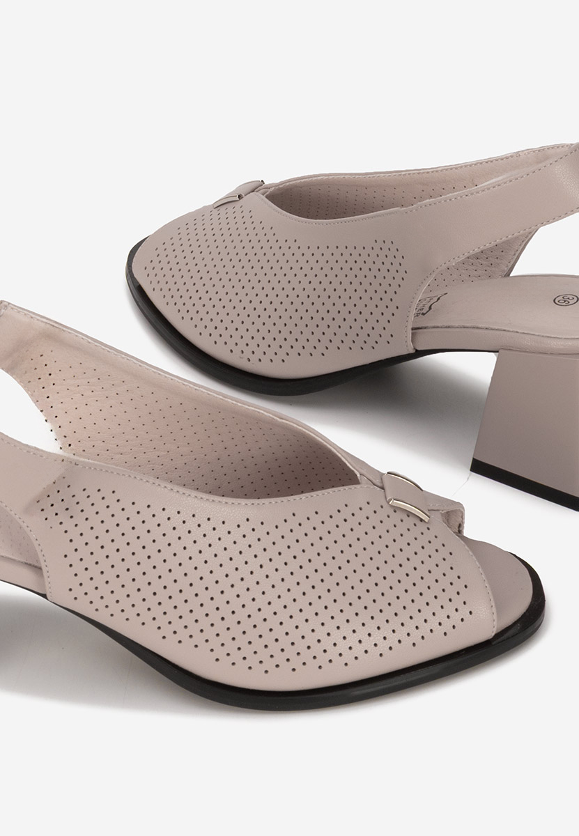 Sandali con tacco largo Heliena beige