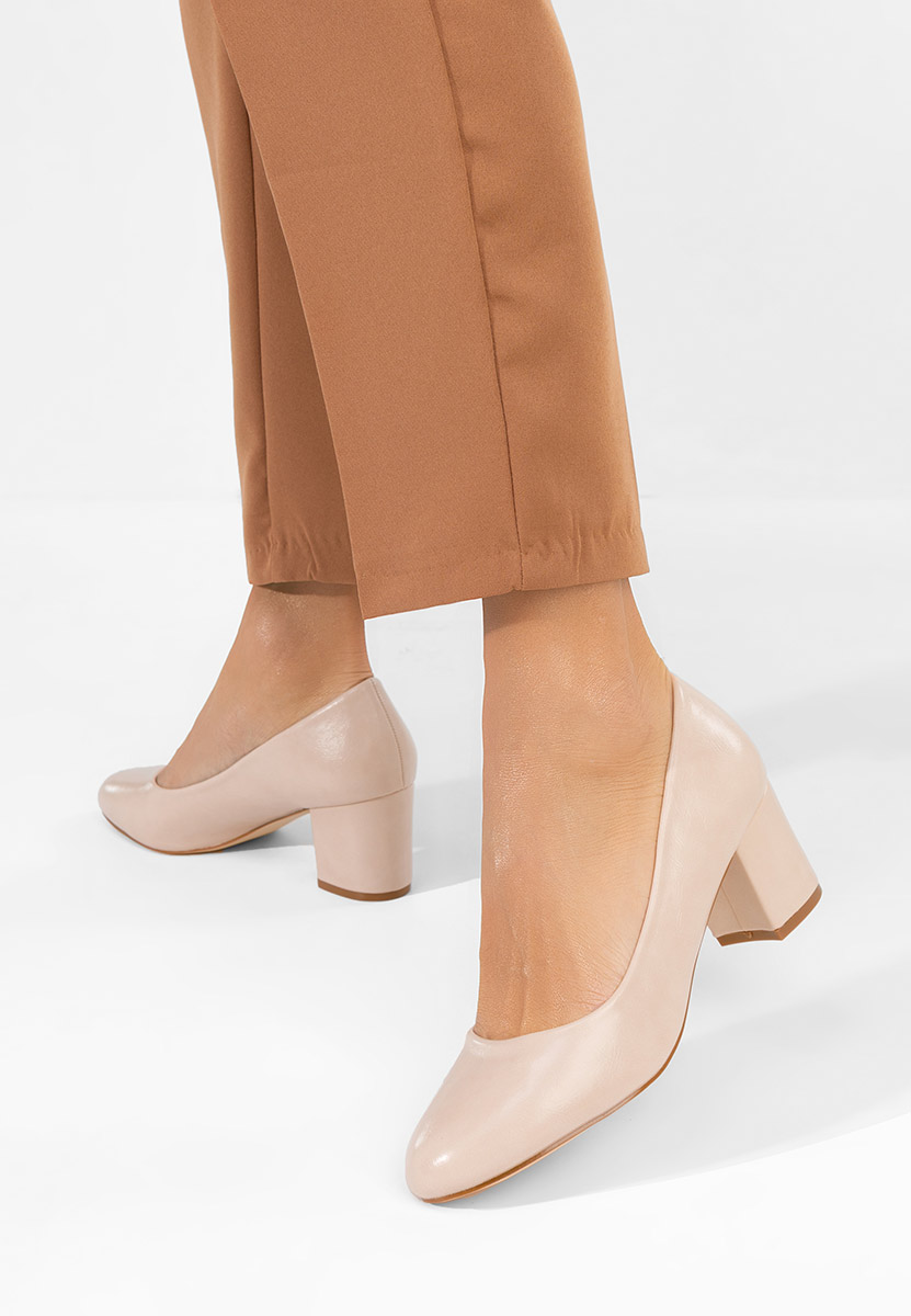 Décolleté tacco largo Selinay beige