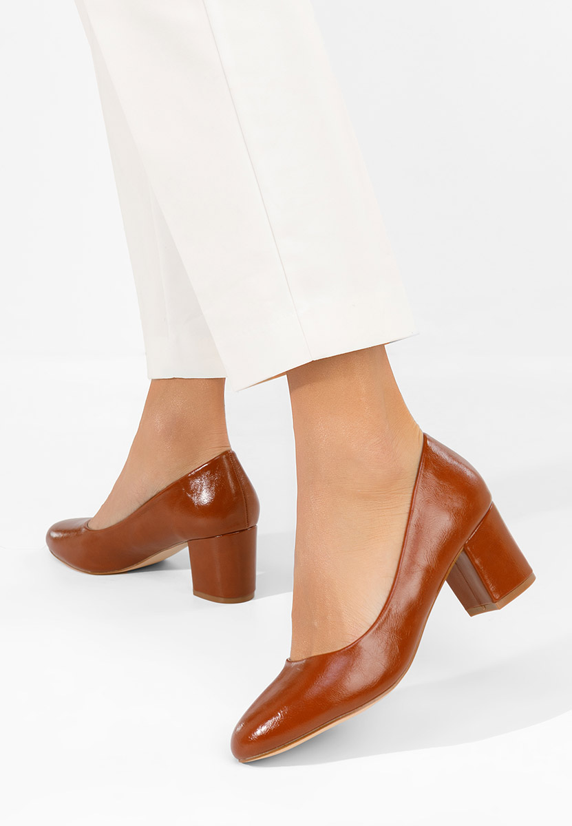 Décolleté tacco largo Selinay camel