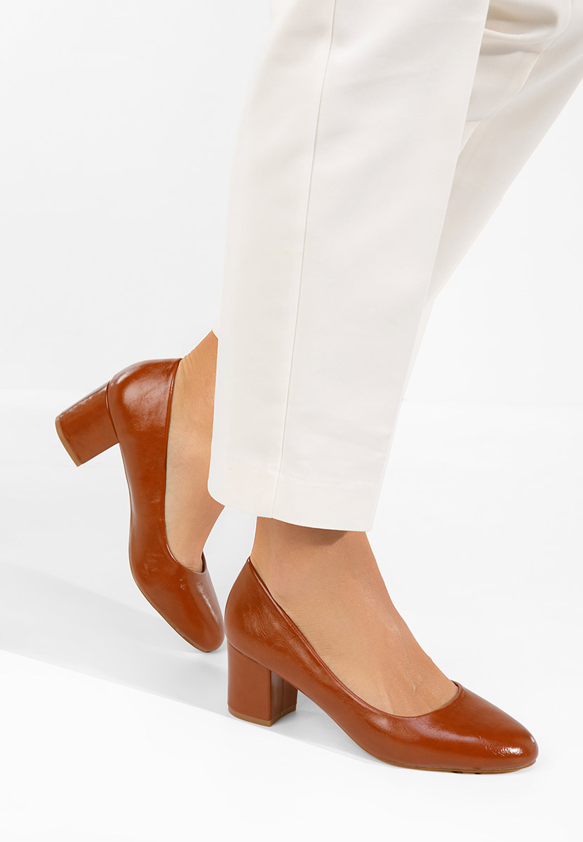 Décolleté tacco largo Selinay camel
