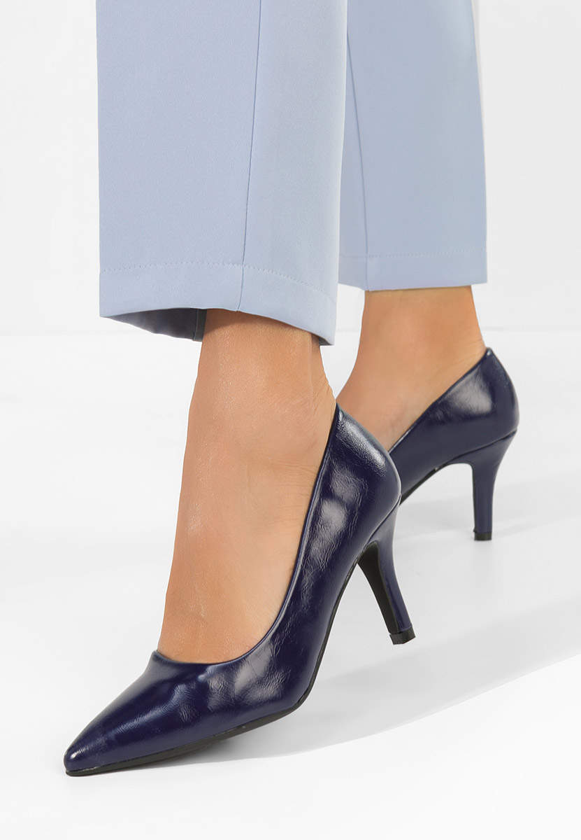 Décolleté tacco a spillo Marylyn blu marine