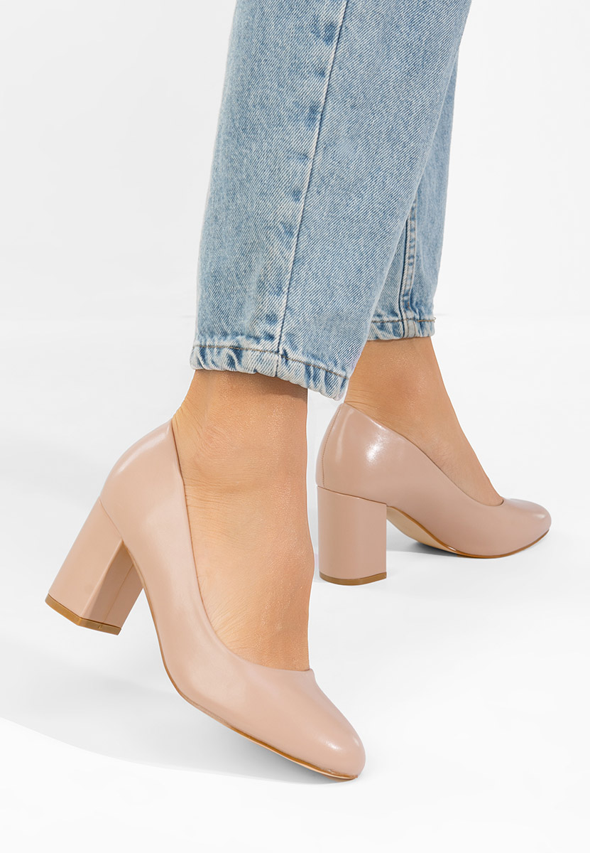 Décolleté tacco largo Binney beige