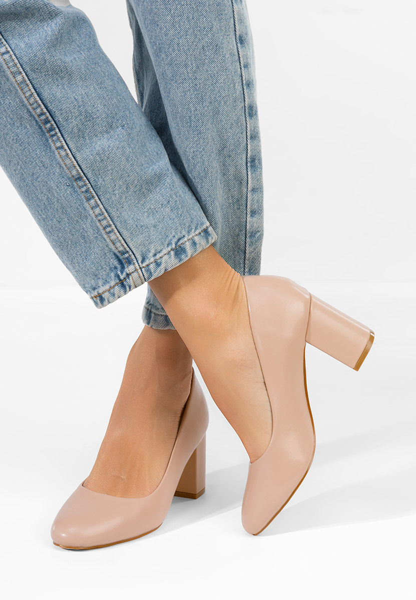 Décolleté tacco largo Binney beige