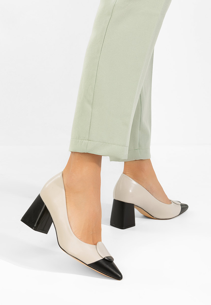 Décolleté tacco largo Selinnia V3 beige