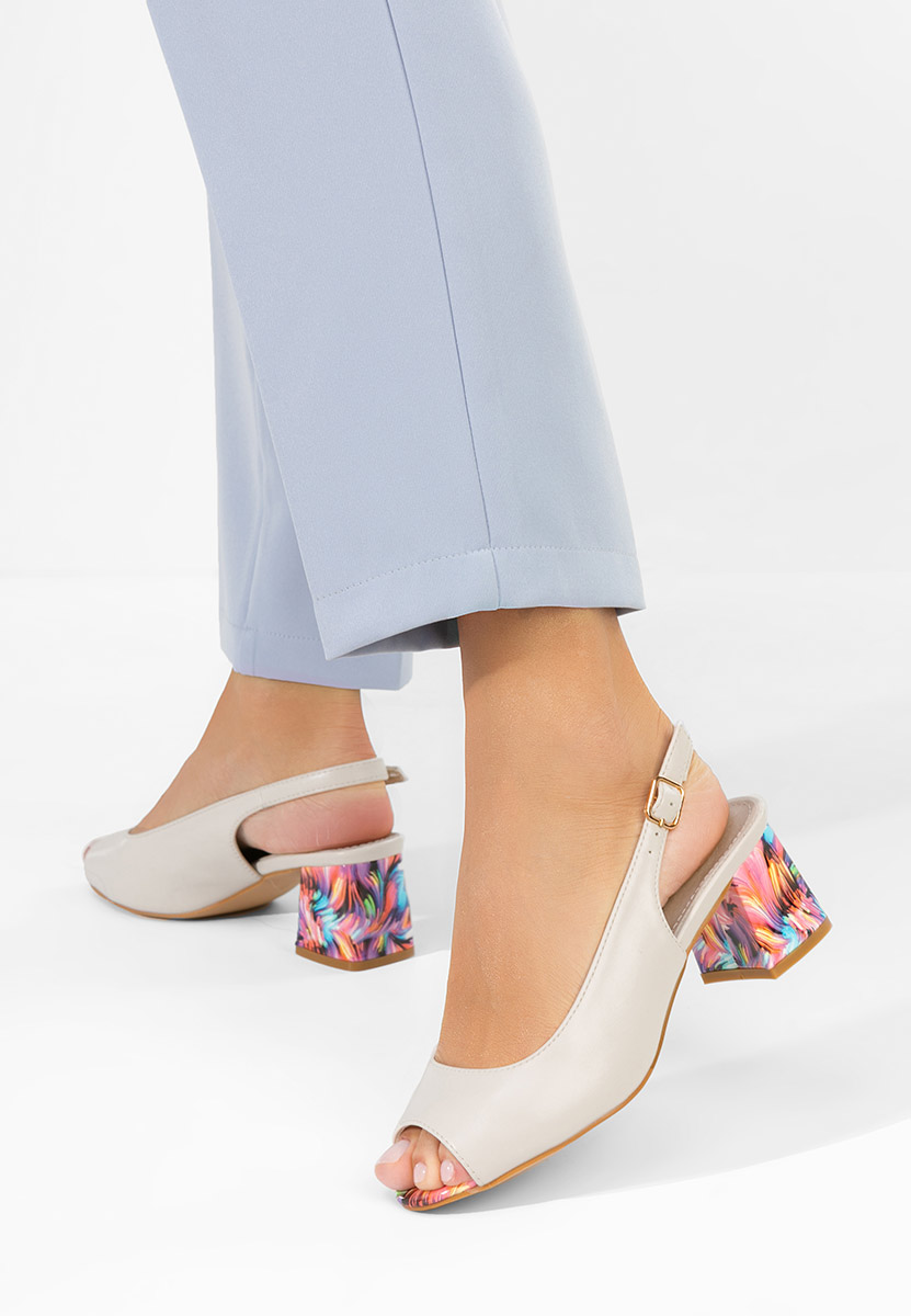 Sandali con tacco largo Trivaya beige