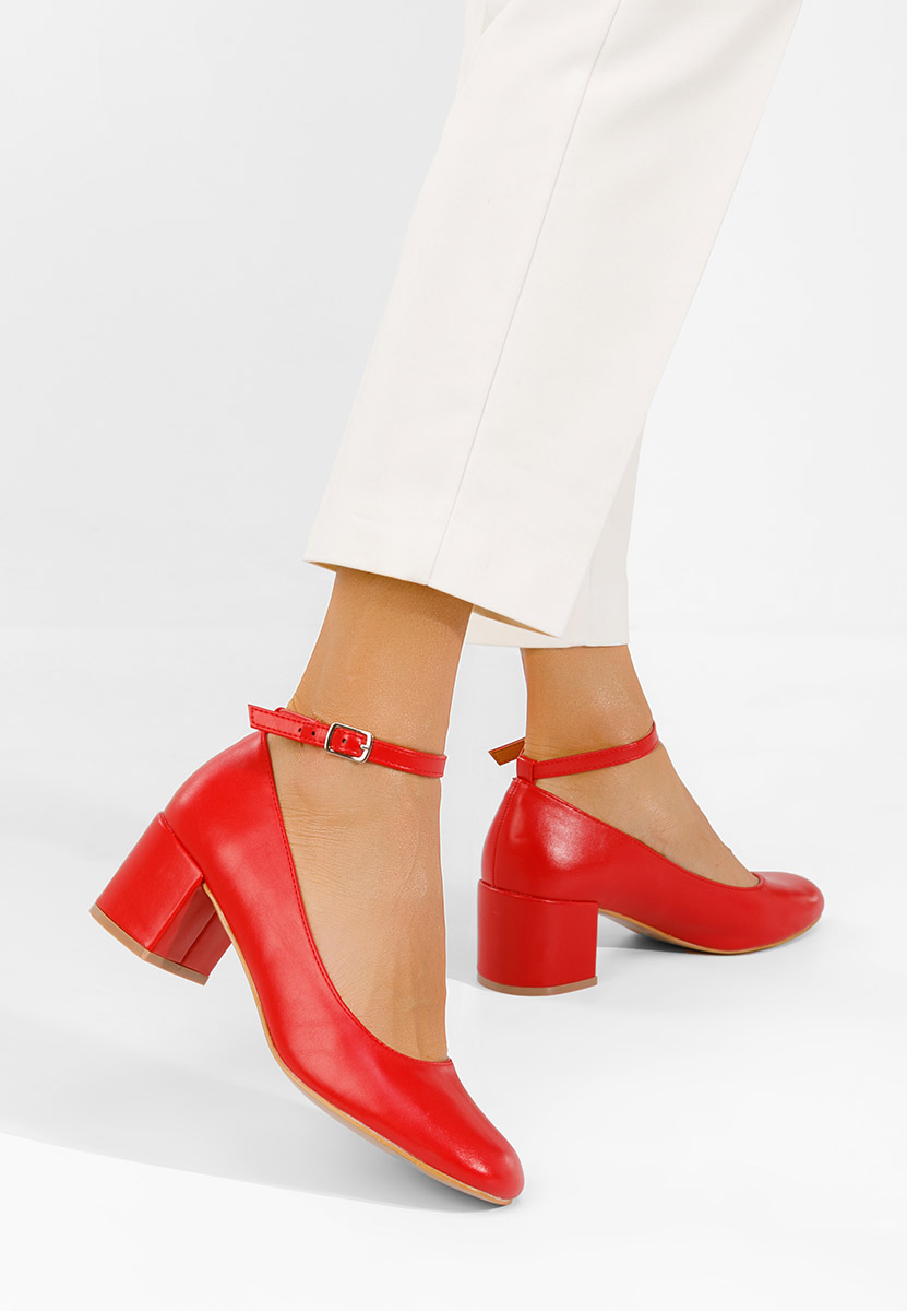 Décolleté con cinturino Allisa rosso
