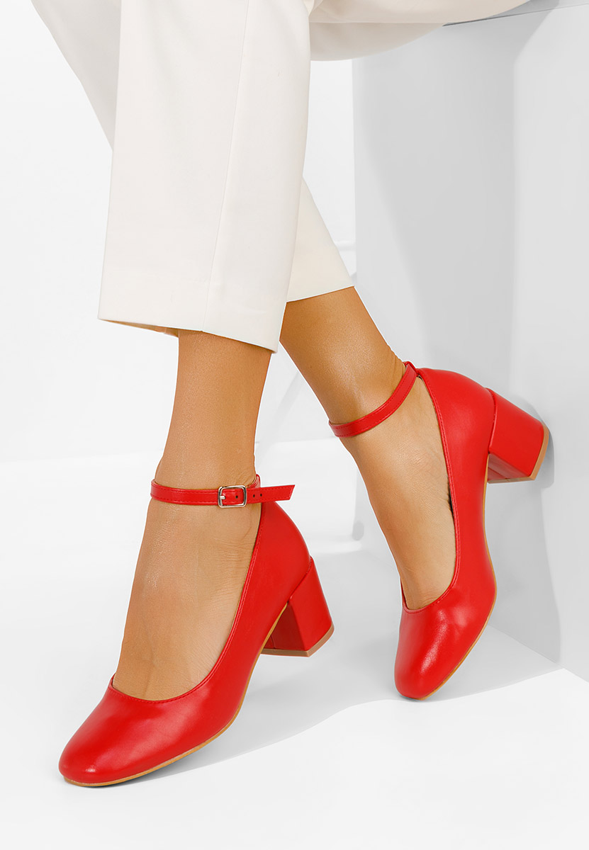 Décolleté con cinturino Allisa rosso