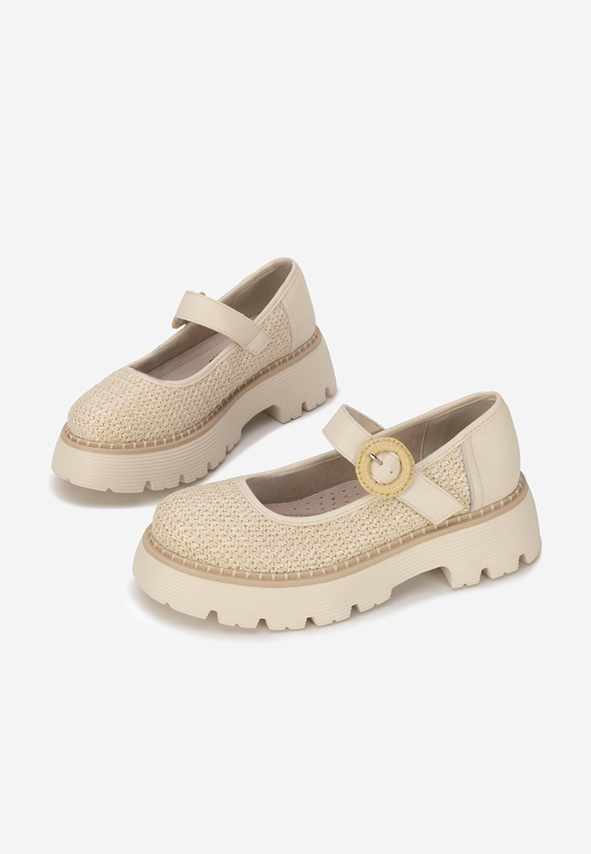 Scarpe basse donna pelle Vamya beige