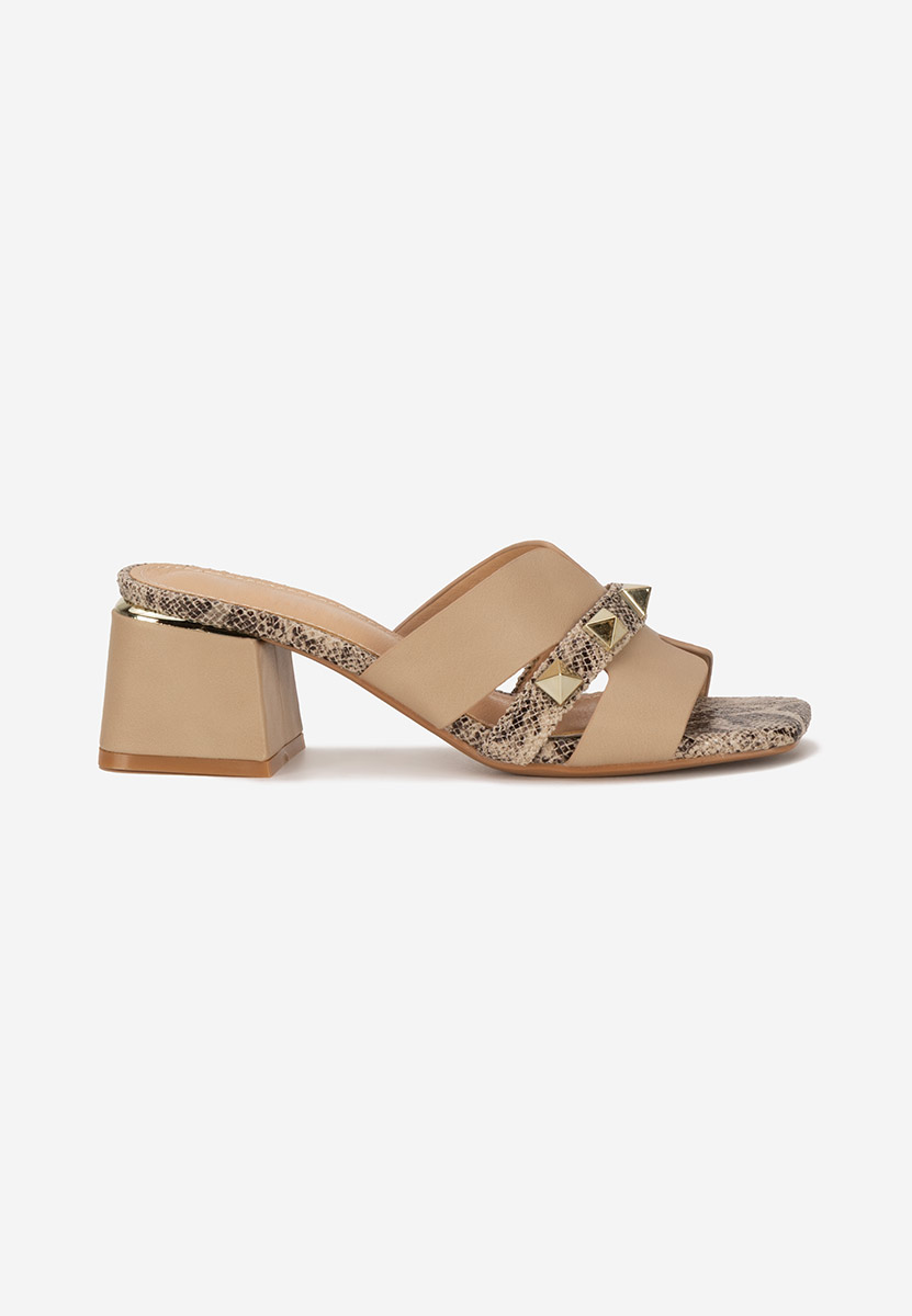 Ciabatte con tacco Lekana beige