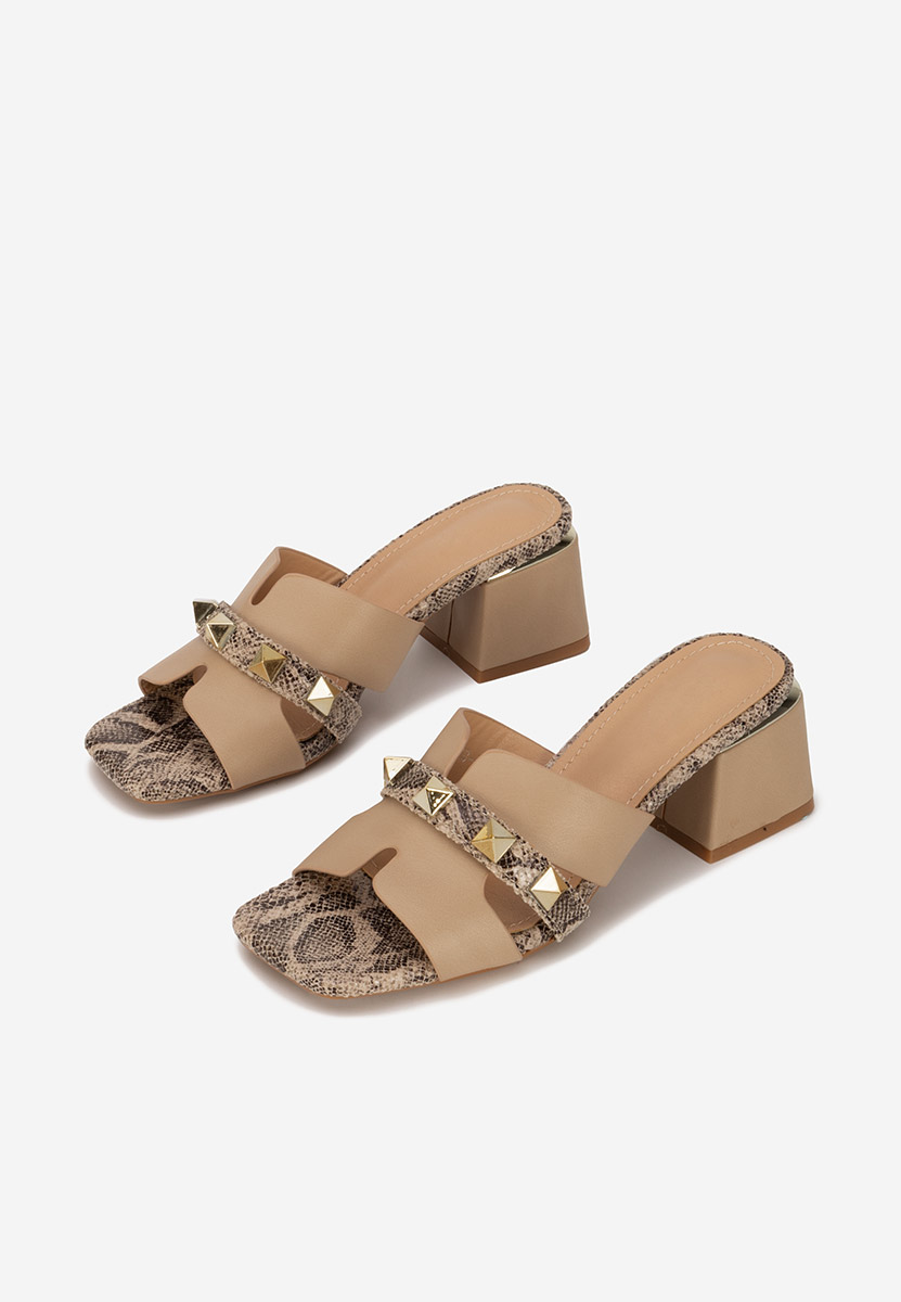 Ciabatte con tacco Lekana beige