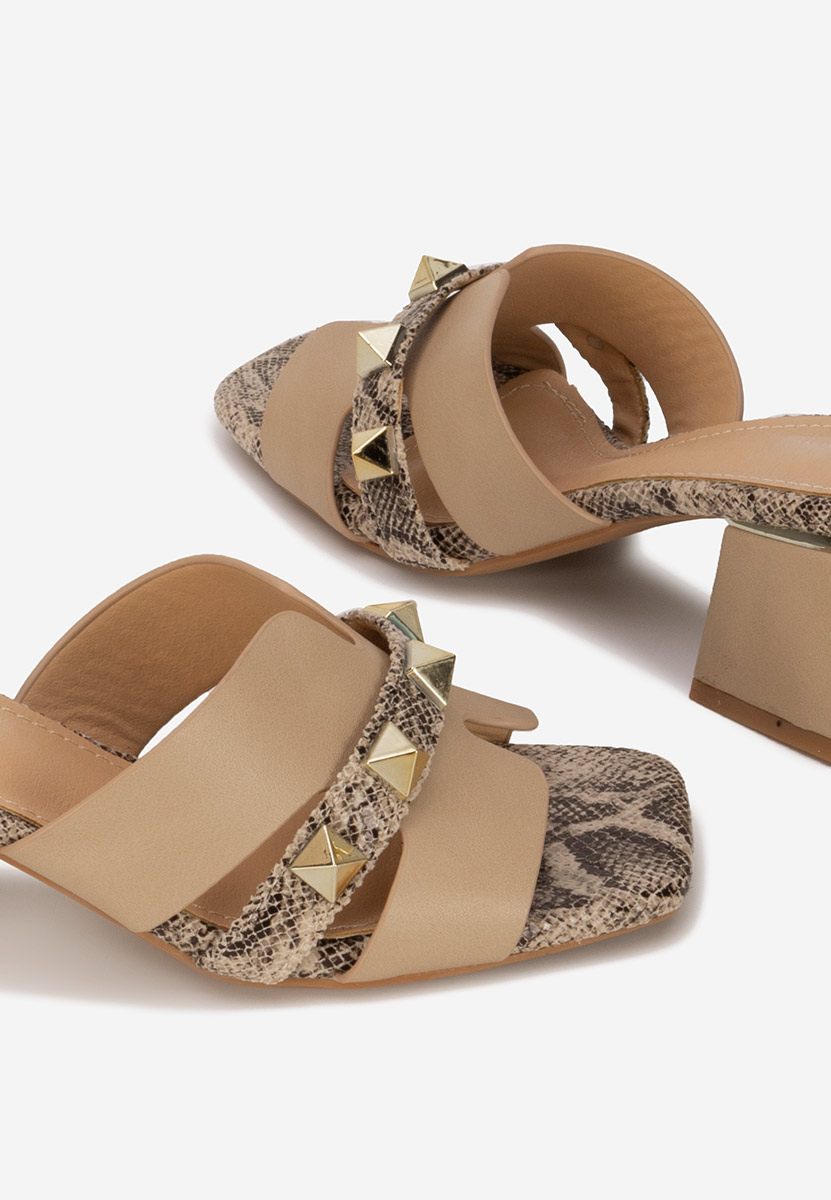 Ciabatte con tacco Lekana beige