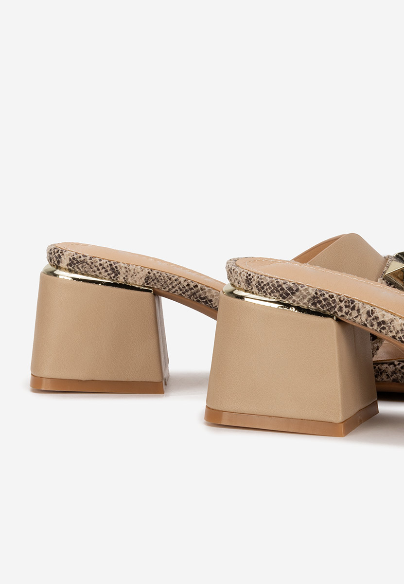 Ciabatte con tacco Lekana beige