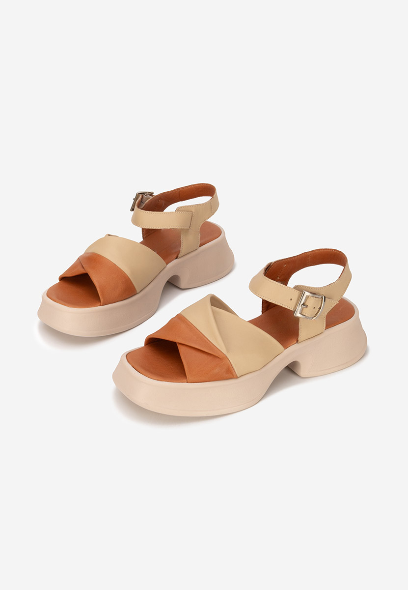 Sandali pelle Kassia beige