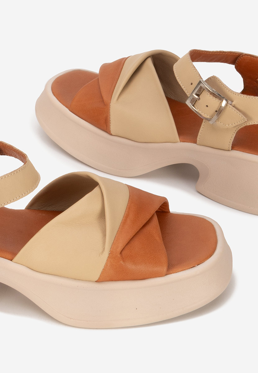 Sandali pelle Kassia beige