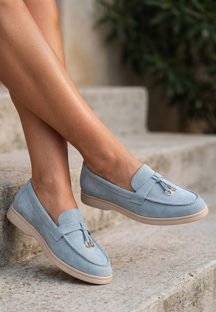 Mocassini donna pelle Ortansa blu