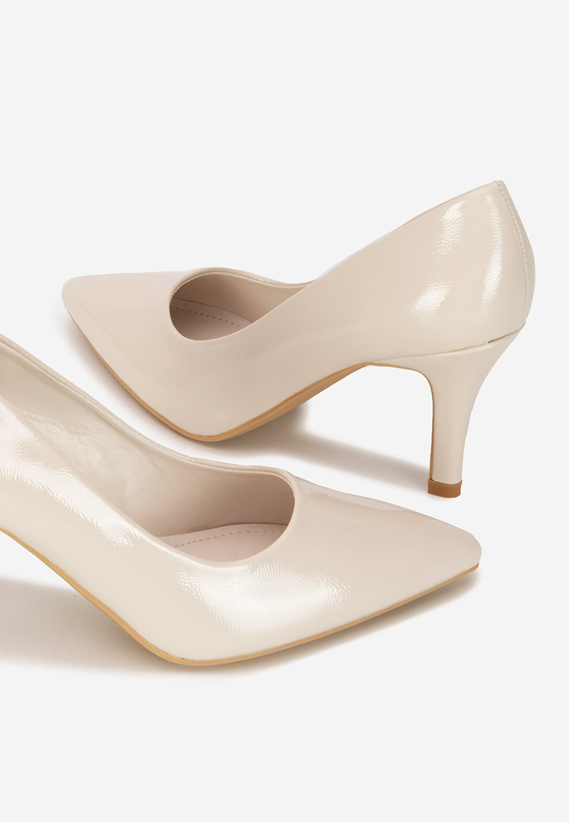 Décolleté in vernice Evaniela beige