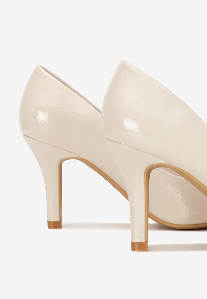 Décolleté in vernice Evaniela beige