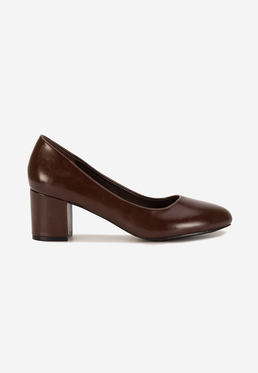 Décolleté tacco largo Selinay marrone
