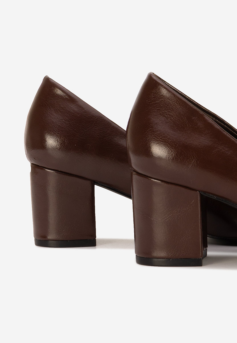 Décolleté tacco largo Selinay marrone