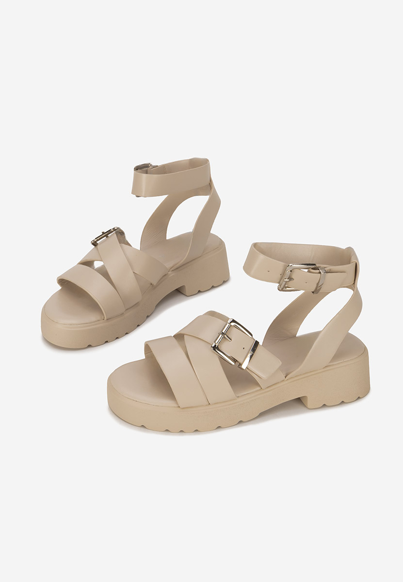 Sandali con plateau Betana cachi