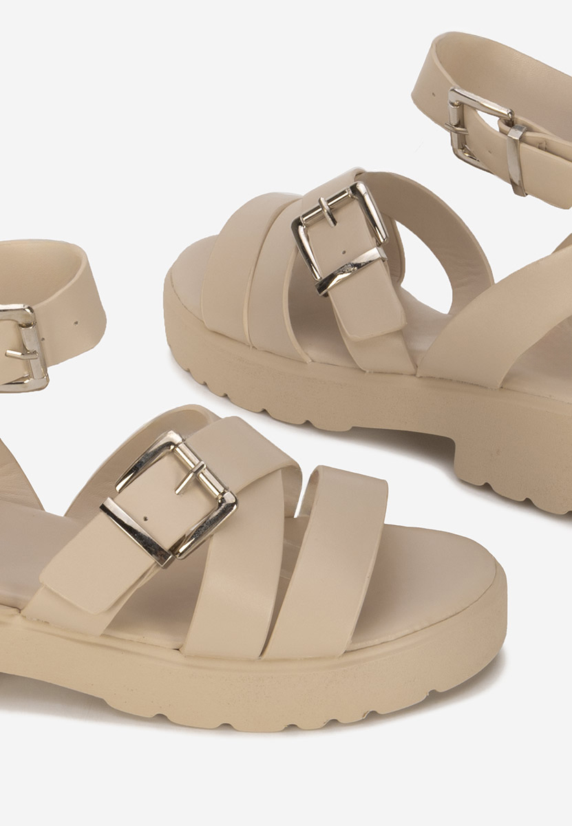 Sandali con plateau Betana cachi