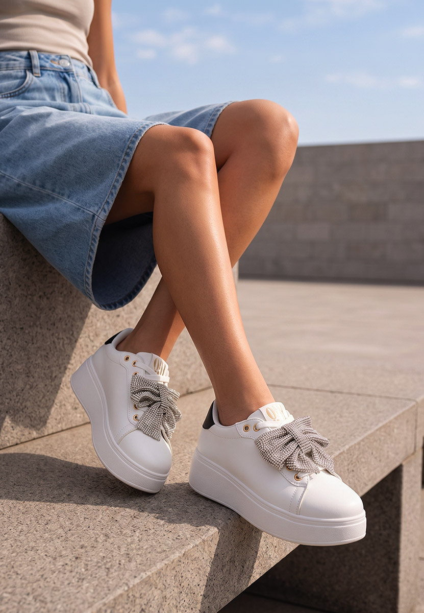 Sneakers con plateau Hermila V3 bianchi