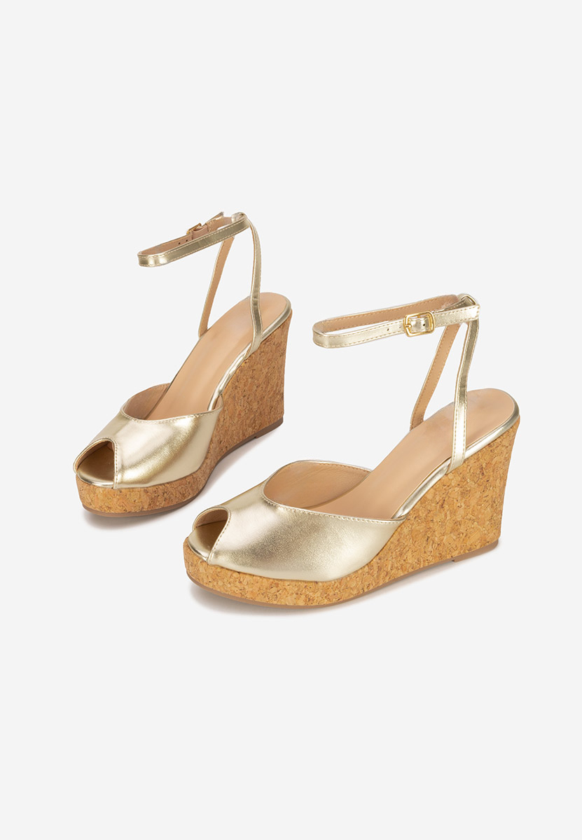 Sandali con zeppa Fabiania oro