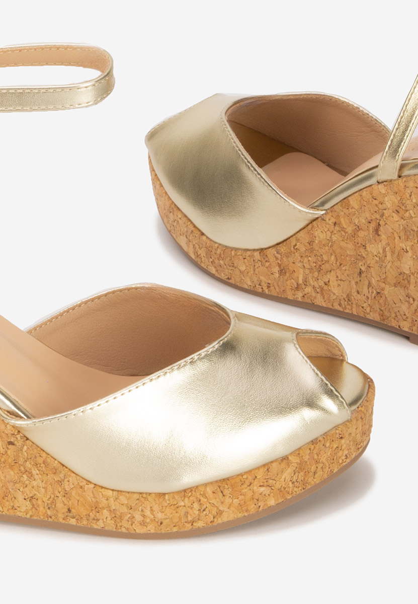 Sandali con zeppa Fabiania oro