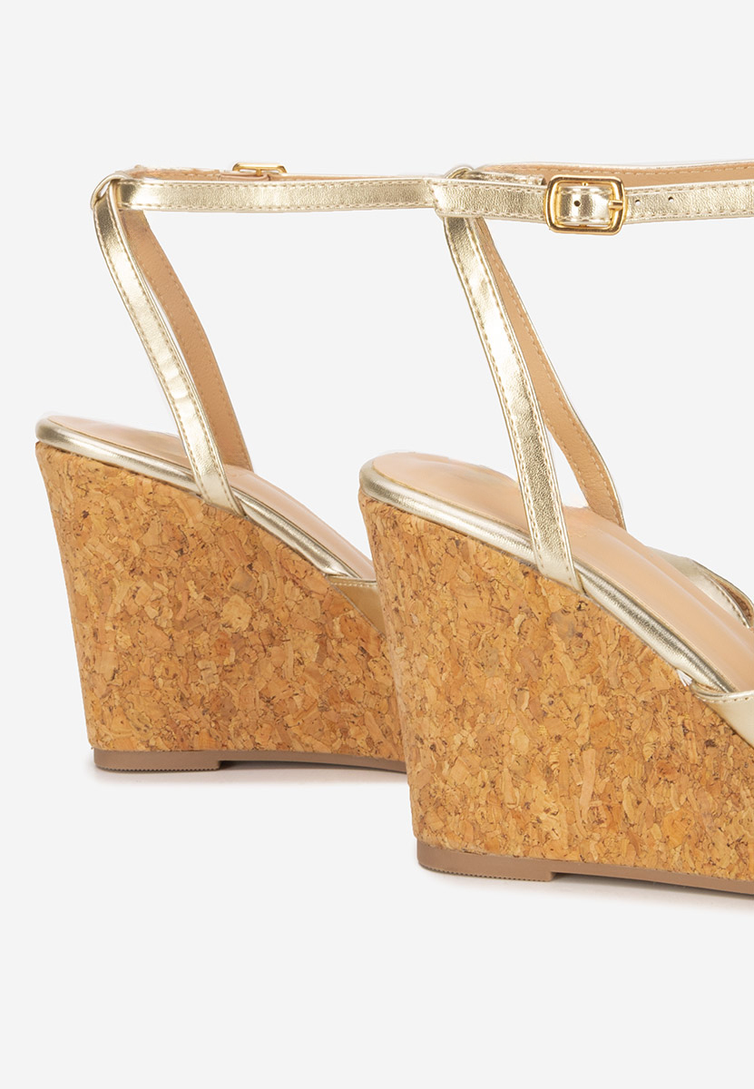 Sandali con zeppa Fabiania oro